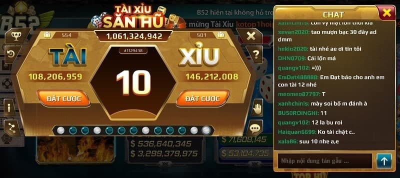 Xem ngay hình thua tài xỉu b52