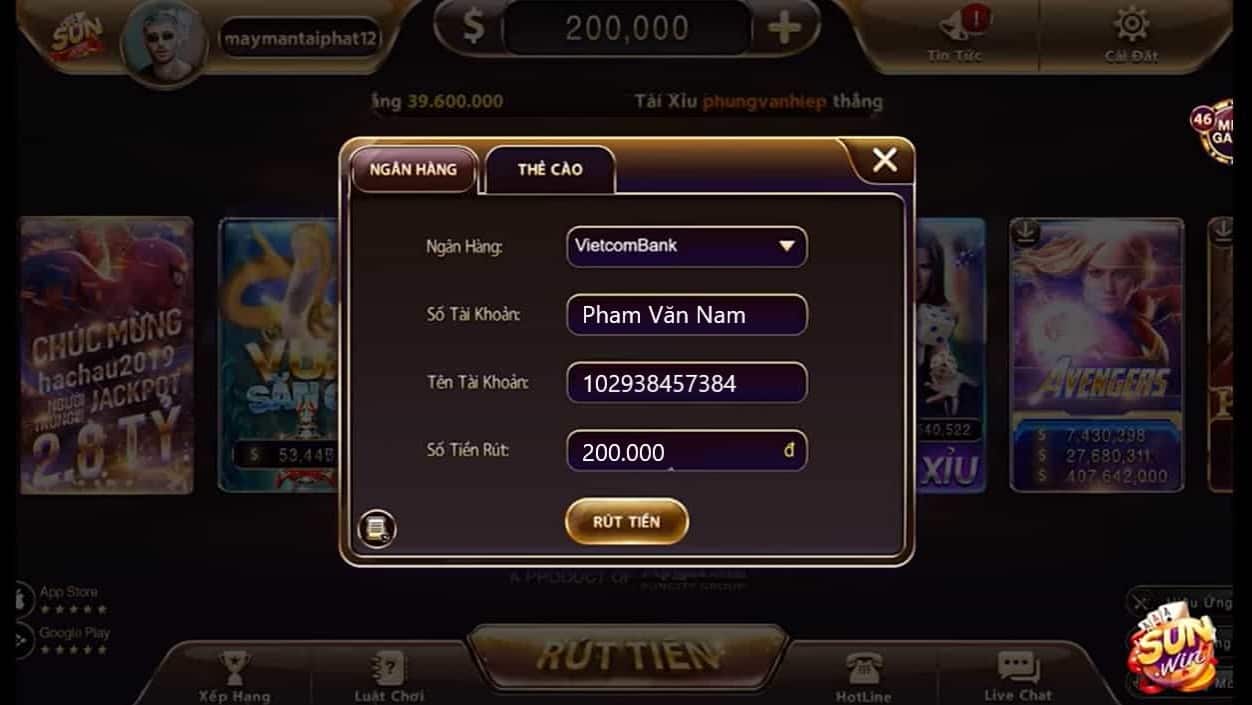 hình Sunwin Rút Tiền miễn phí