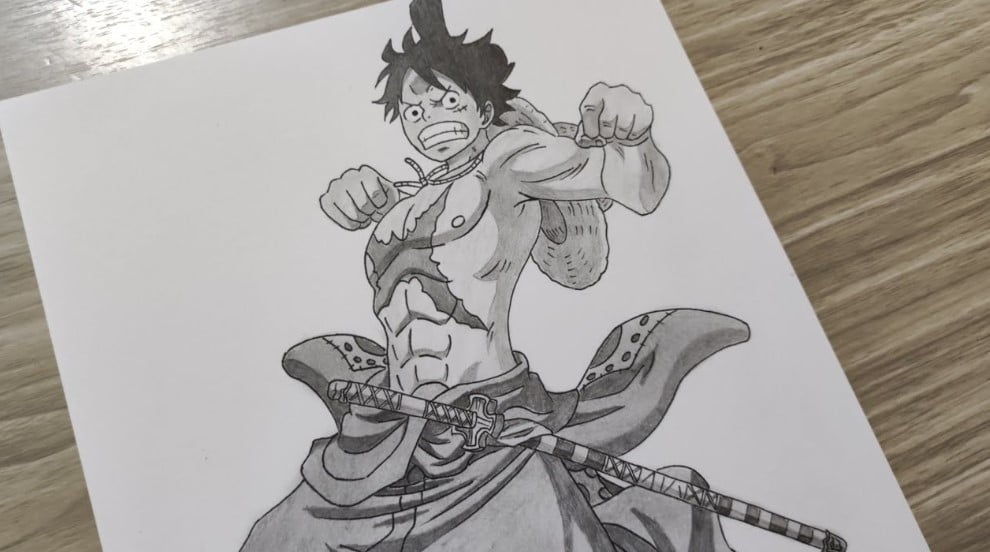 Ảnh vẽ Luffy G3 Bằng Bút Chì