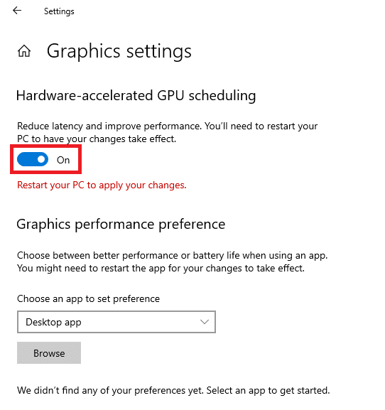 Bật “Hardware-accelerated GPU scheduling”