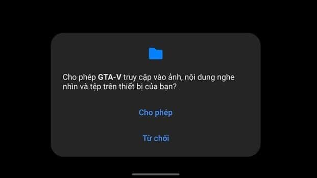 Cấp quyền truy cập cho game