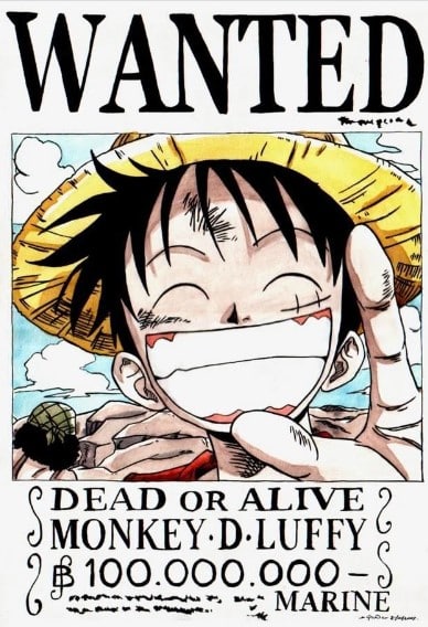 Hình Lệnh Truy Nã Luffy Mới Nhất