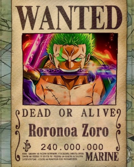 Hình Truy Nã Zoro Ngầu