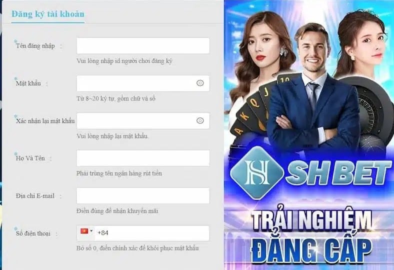 Hướng dẫn đăng ký Shbet
