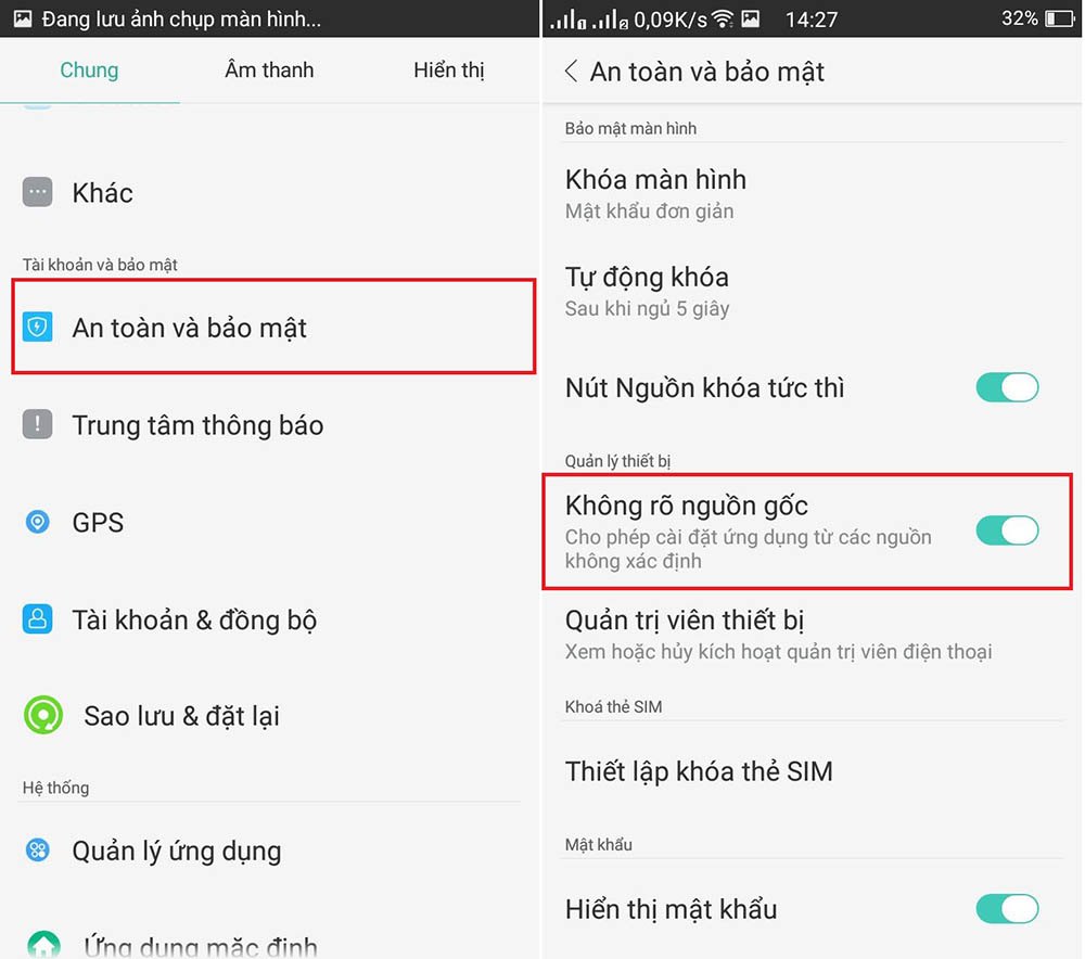 Kich hoat tinh nang cho phep tai ve ung dung la