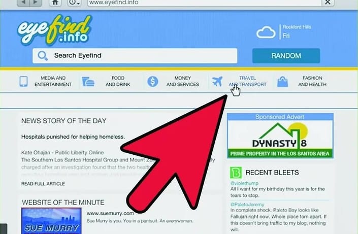 Nhấp vào tab Du lịch và Vận chuyển