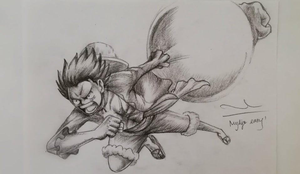 Vẽ Luffy Gear 3 Bằng Bút Chì