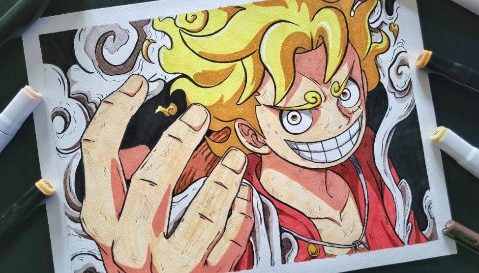 Ve Tranh Luffy Gear 5 Cuc Dep