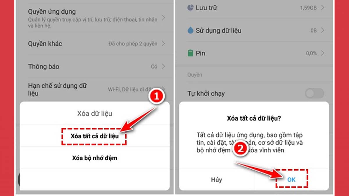 Xác nhận xoá tất cả dữ liệu - Cách Xóa Tài Khoản Liên Quân Liên Kết Với Facebook