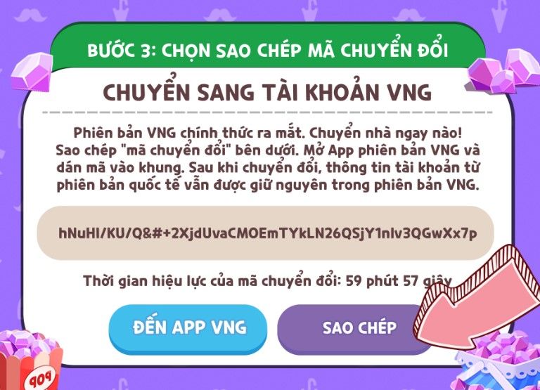 ấn vào sao chép