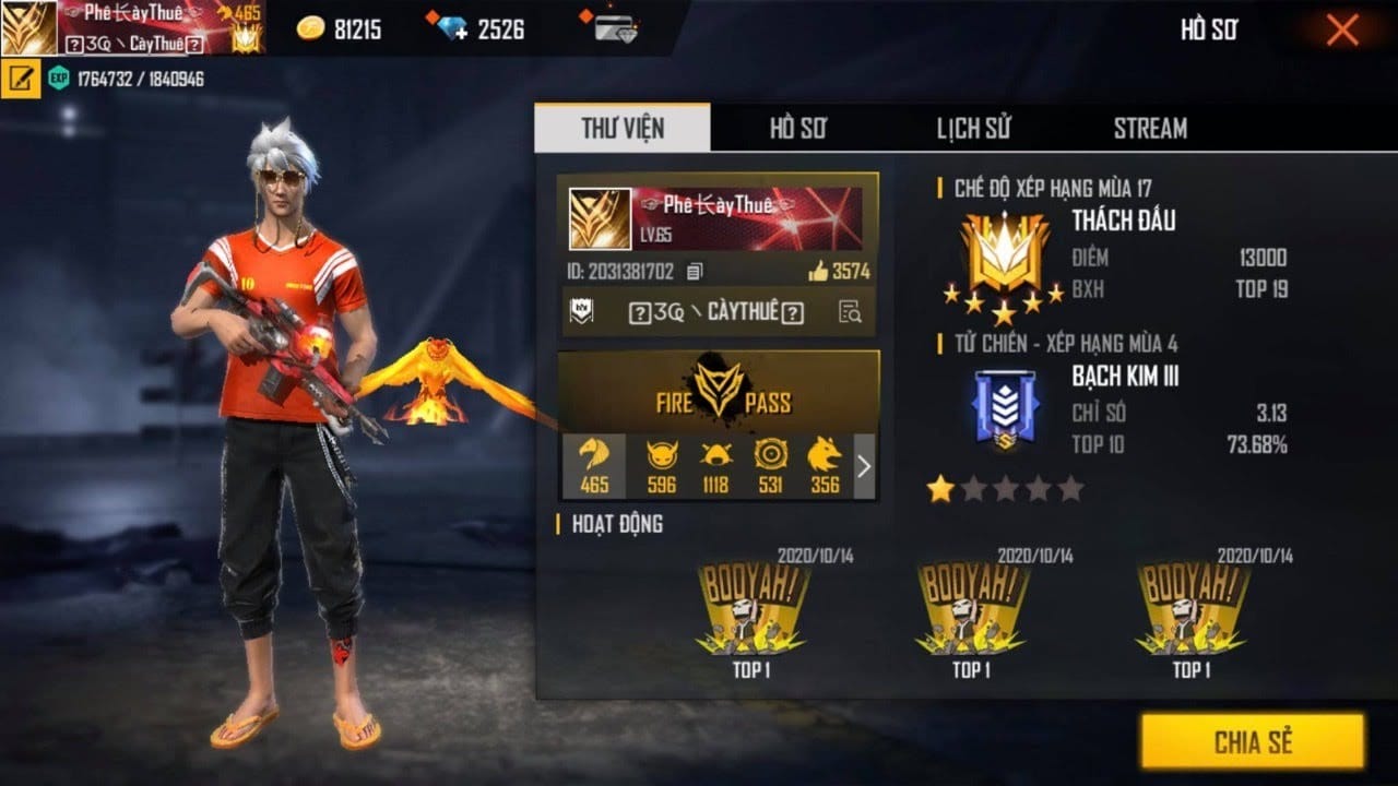 Ảnh Đại Kiện Tướng Free Fire độc lạ