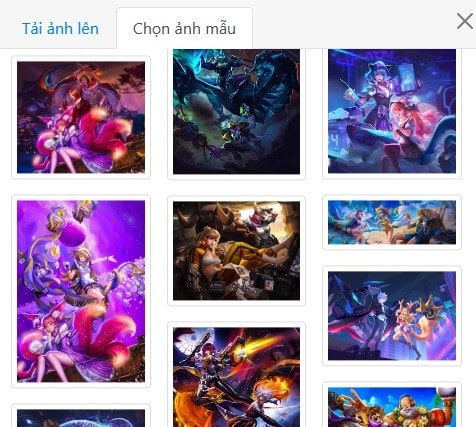 Bấm chọn ảnh mẫu