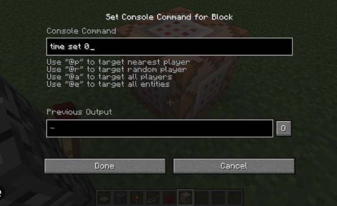 Cách dùng lệnh thời gian trong Minecraft