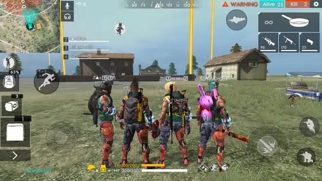 Chơi cùng nhóm bạn Free Fire