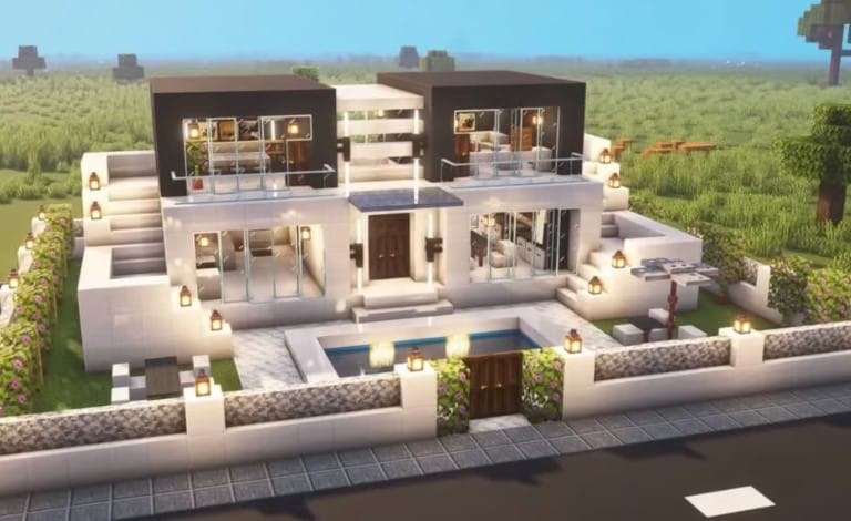 Hình ảnh nhà hiện đại trong Minecraft cực đẹp