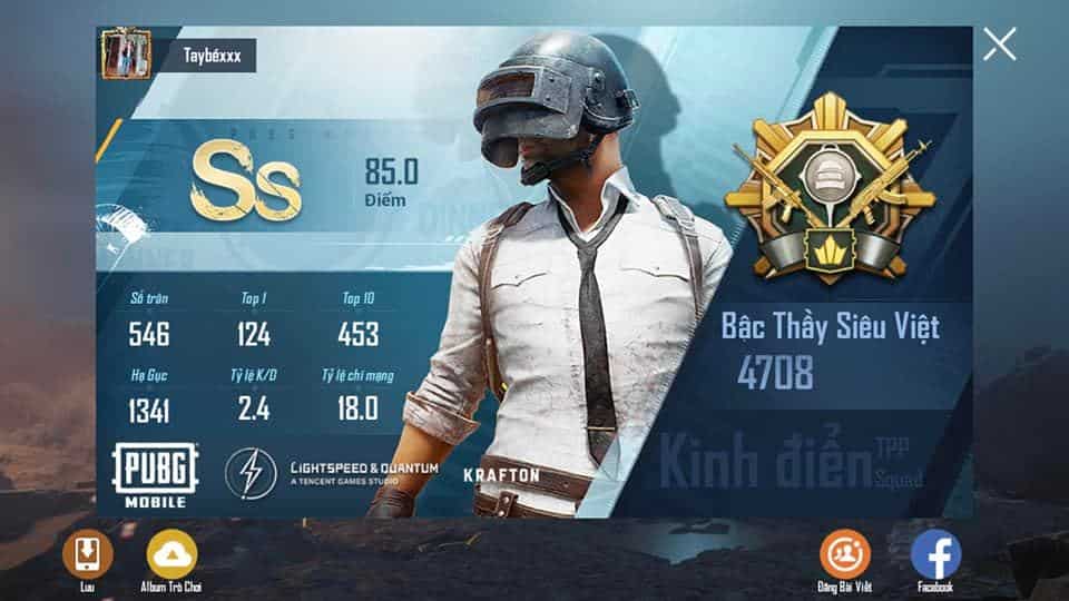 Hình ảnh rank PUBG bậc thầy siêu việt cực độc đáo