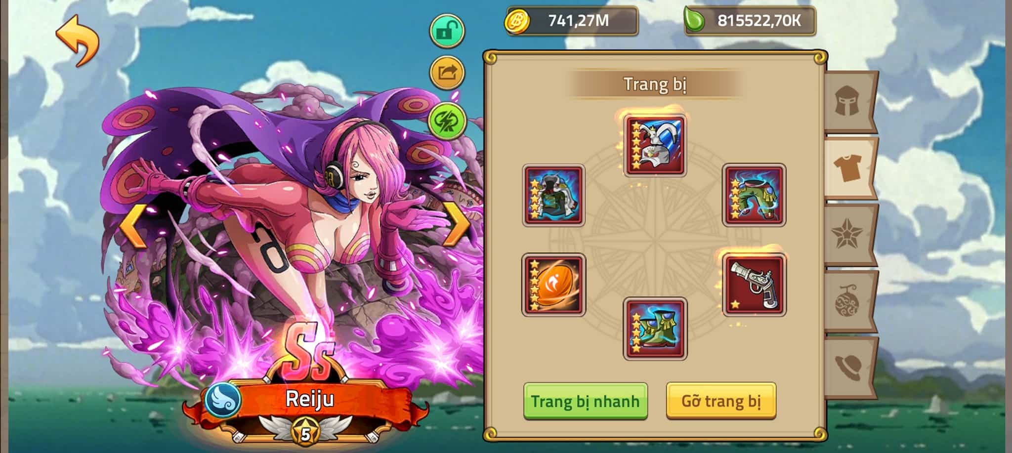 Hình game Huyền Thoại Hải Tặc vip độc đáo