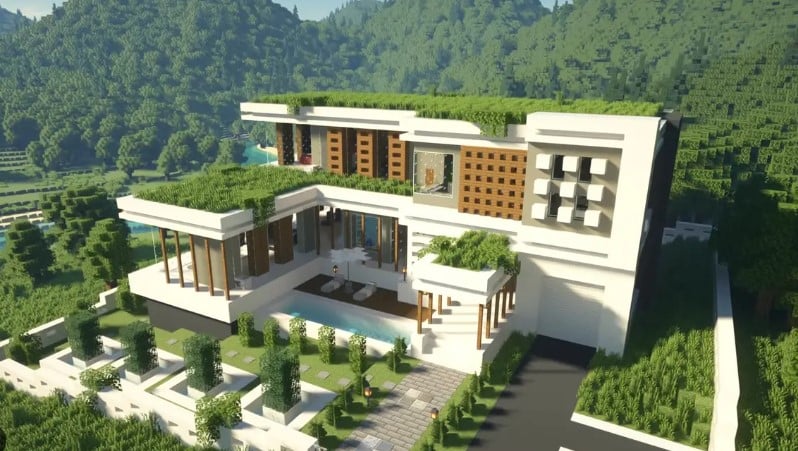 Mẫu nhà Minecraft biệt thự đẹp và sang