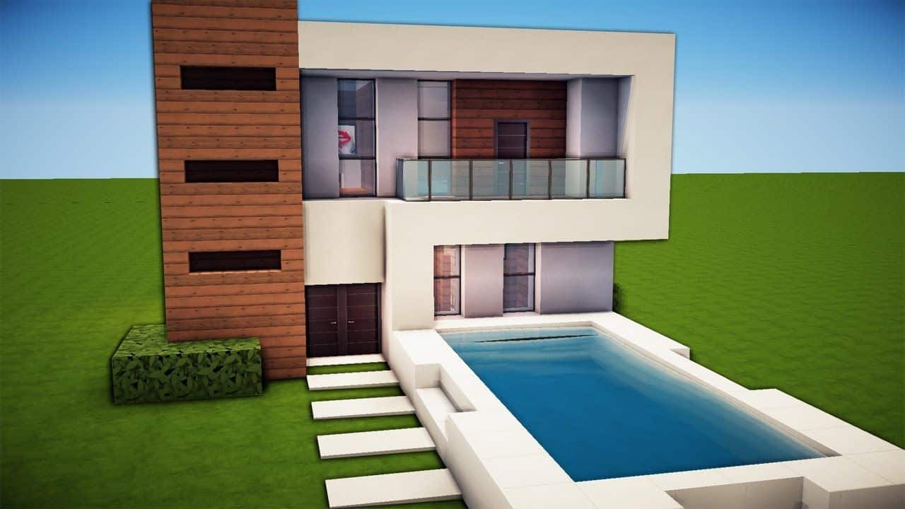 Mẫu nhà Minecraft hiện đại dễ xây
