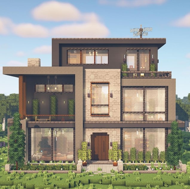 Mẫu nhà hiện đại trong Minecraft cực nghệ thuật