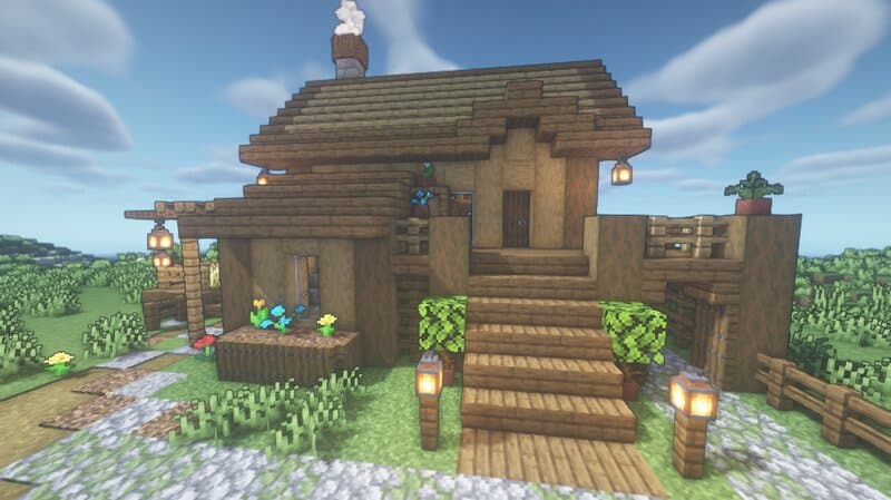 Mẫu nhà sinh tồn Minecraft độc lạ