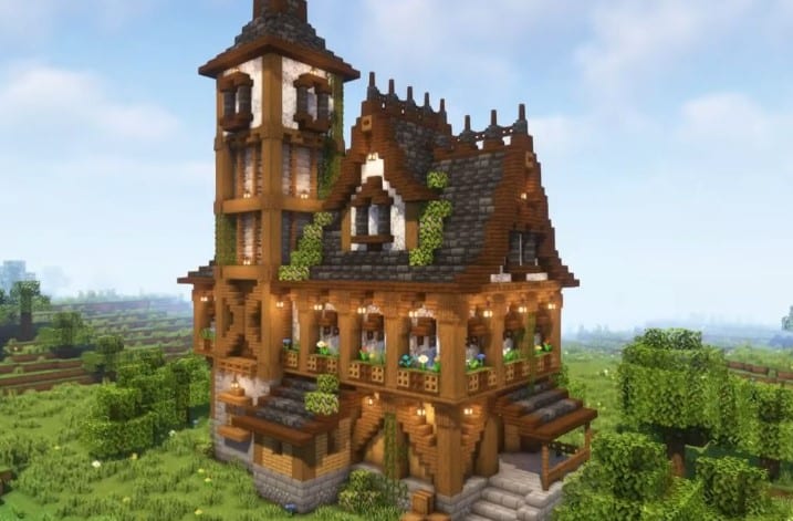 Mẫu nhà trung cổ Minecraft chất ngầu