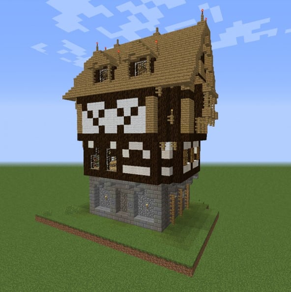 Mẫu nhà trung cổ Minecraft dễ làm