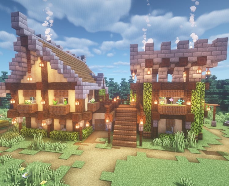 Mẫu nhà trung cổ Minecraft dễ xây