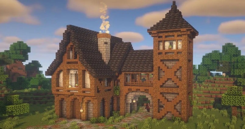Mẫu nhà trung cổ Minecraft đẹp mê hồn