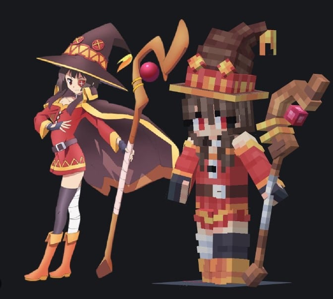 Skin phù thủy trong Minecraft cực đẹp