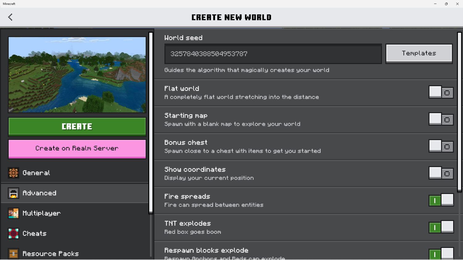 Sử dụng Seed Minecraft