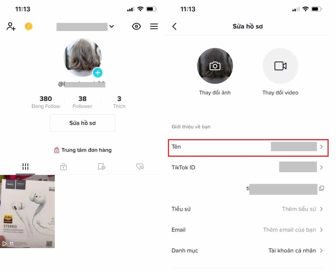 Bạn kích vào mục tên