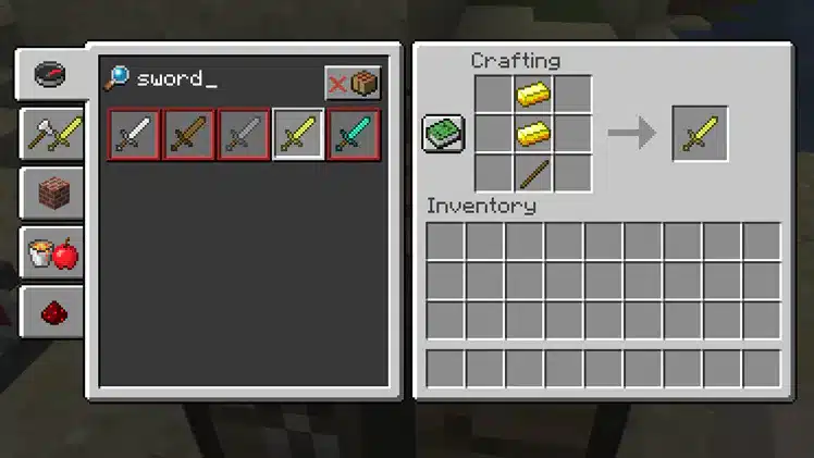 Công Thức Chế Tạo Kiếm Trong Minecraft