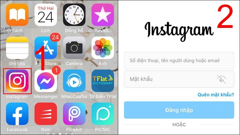 Đăng nhập tài khoản instagram