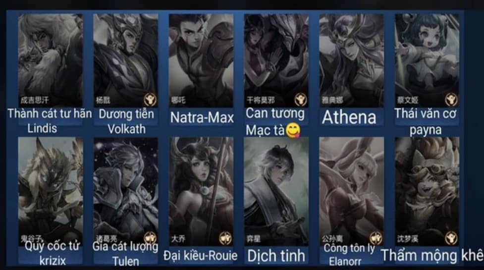 Đối chiếu tướng của game VGVD và LQ