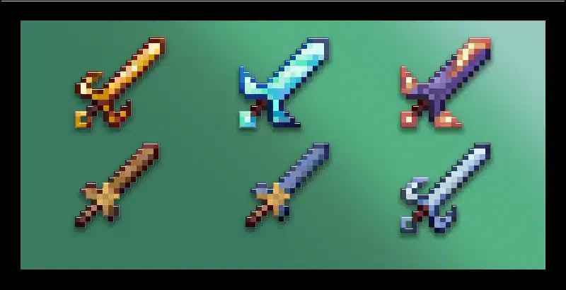 Hình ảnh kiếm trong Minecraft ấn tượng