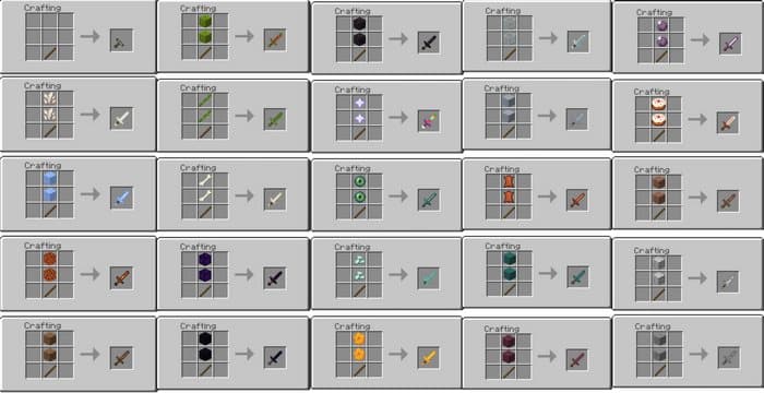 Hình minh họa chế tạo thanh kiếm trong Minecraft