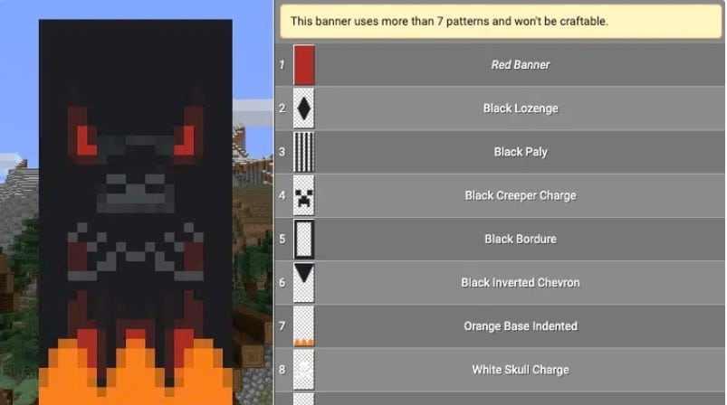 Mẫu hoa văn cờ hiệu Minecraft đẹp ngầu