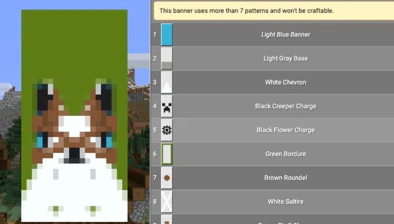 Mẫu hoa văn cờ hiệu Minecraft ngầu chất