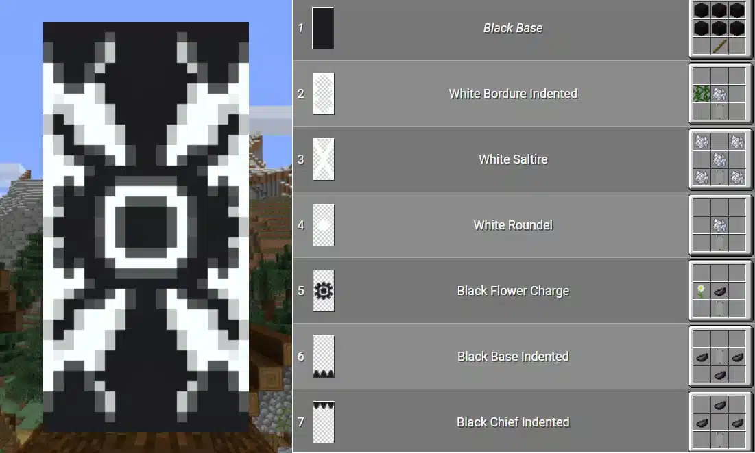 Mẫu hoa văn cờ hiệu Minecraft thú vị