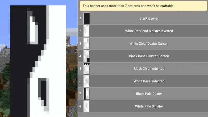 Mẫu hoa văn cờ hiệu Minecraft vô cùng đặc sắc