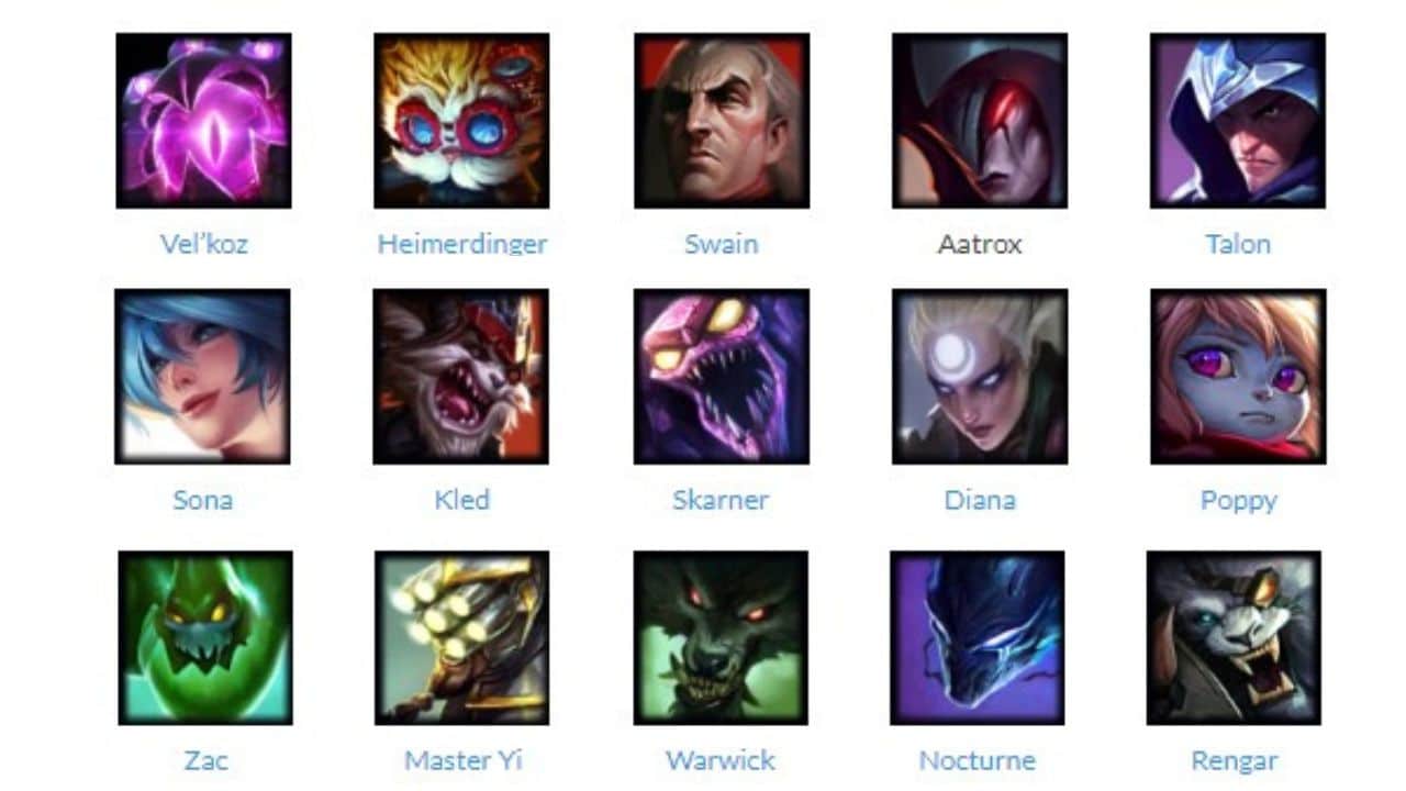 Chọn tướng khắc chế Rumble theo tỷ lệ thắng