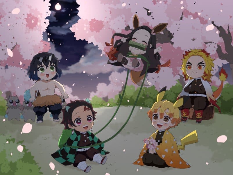 Hình Chibi Lưỡi Gươm Diệt Quỷ Cute
