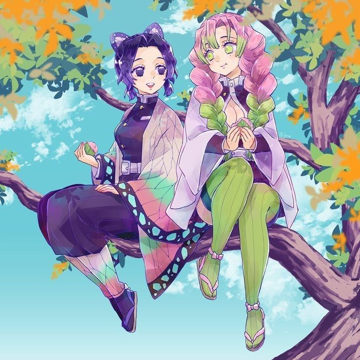 Hình Kochou Shinobu và Mitsuri dễ thương