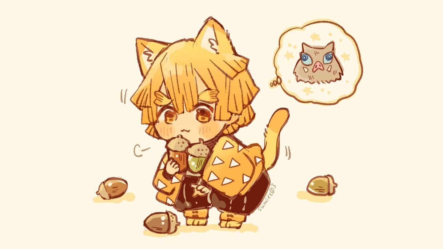 Hình Nền Zenitsu Chibi