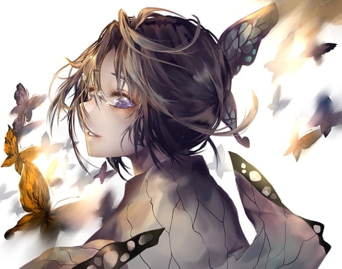 Hình Shinobu Kocho buồn khóc
