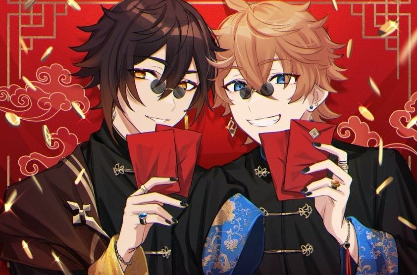 Hình Zhongli X Childe