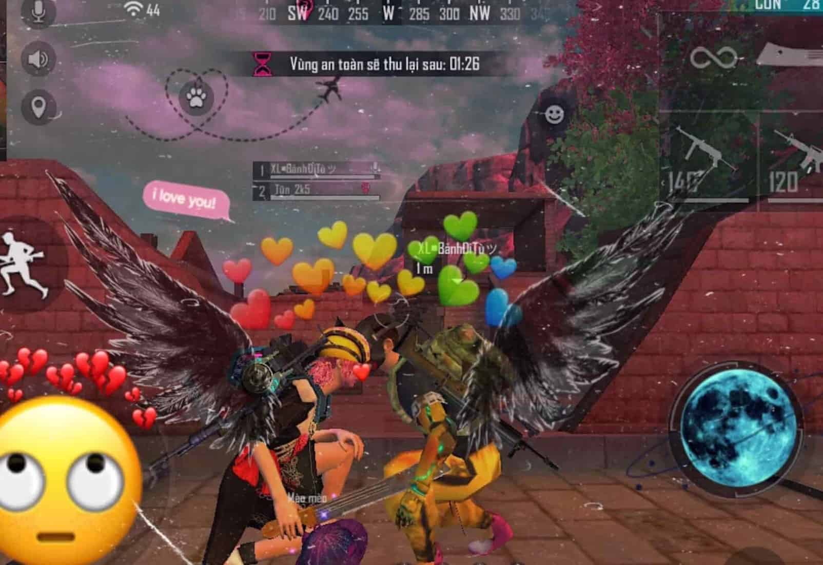 Hình free fire cặp đôi chụm đầu dễ thương