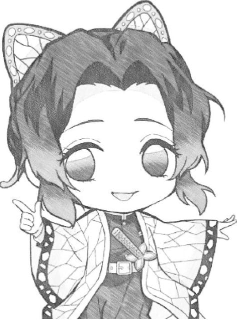 Hình vẽ Shinobu chibi bằng bút chì
