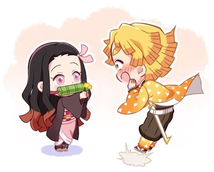 Nezuko Va Zenitsu Chibi Cute